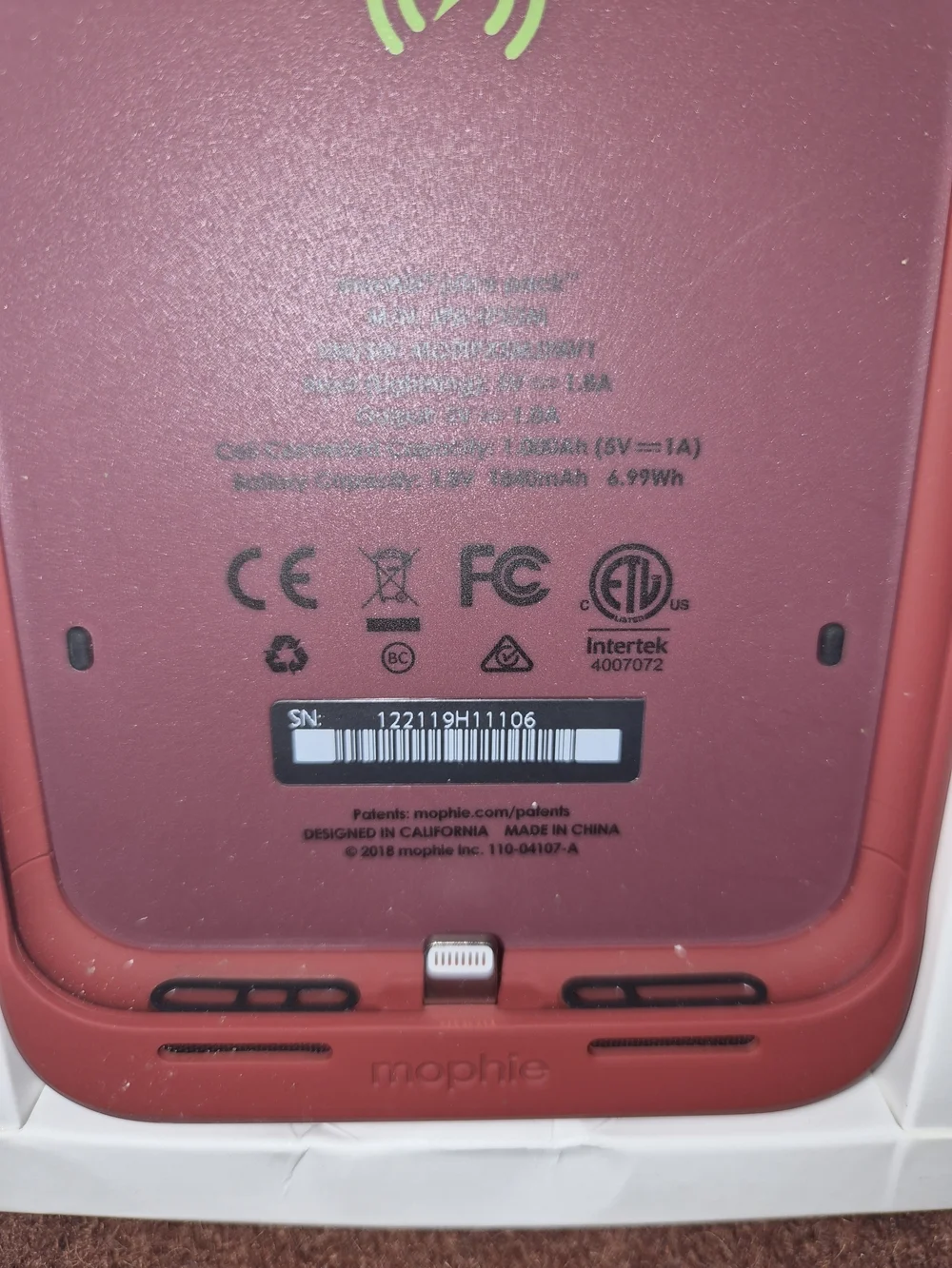 Mophie juice pack air for iPhone Xs Max - RED/ORANGE